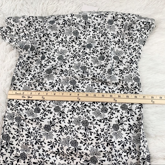 Loft New Floral Ruched Sleeve Shift Dress short sleeve - Picture 5 of 7